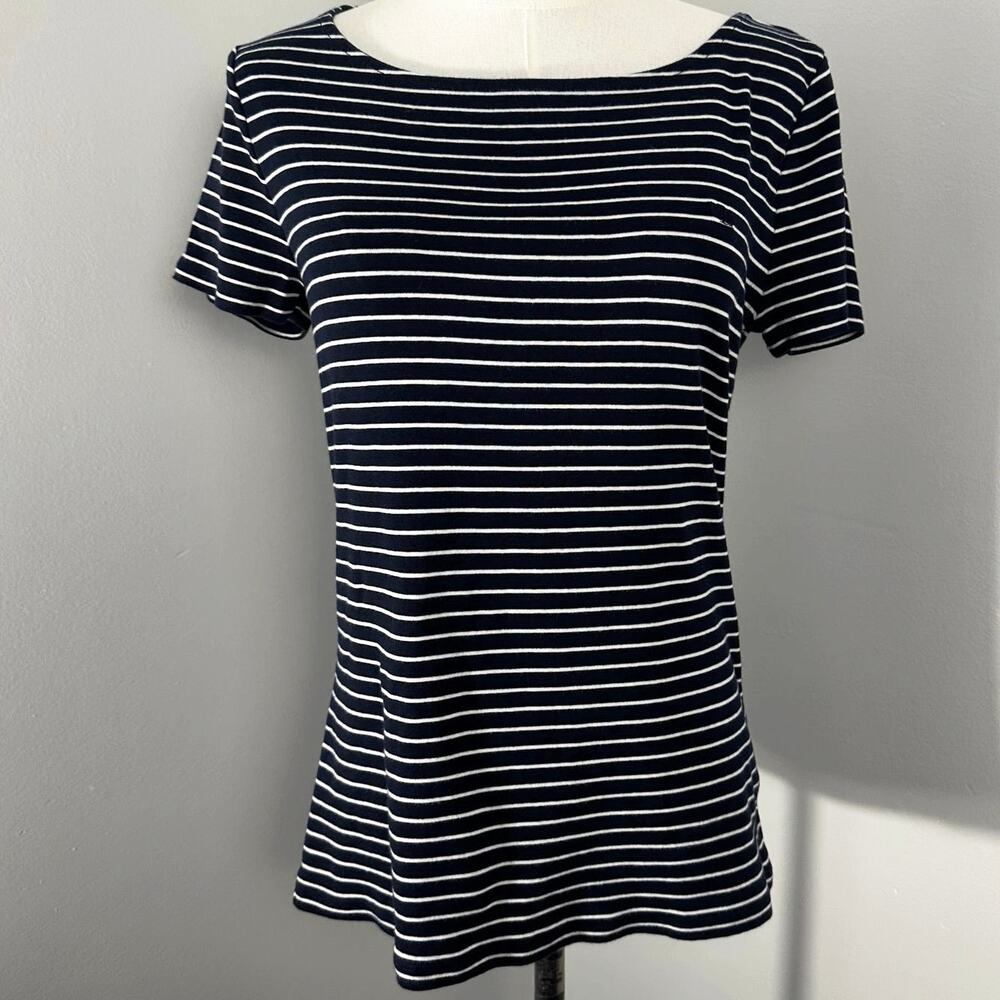 Lauren Ralph Lauren Striped Boatneck XL LRL Logo Old Money Preppy Chic Nautical